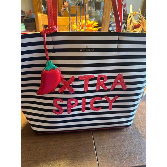 Kate Spade Extra Spicy Chili Pepper Little Len Tote Women's EUC - Picture 1 of 16